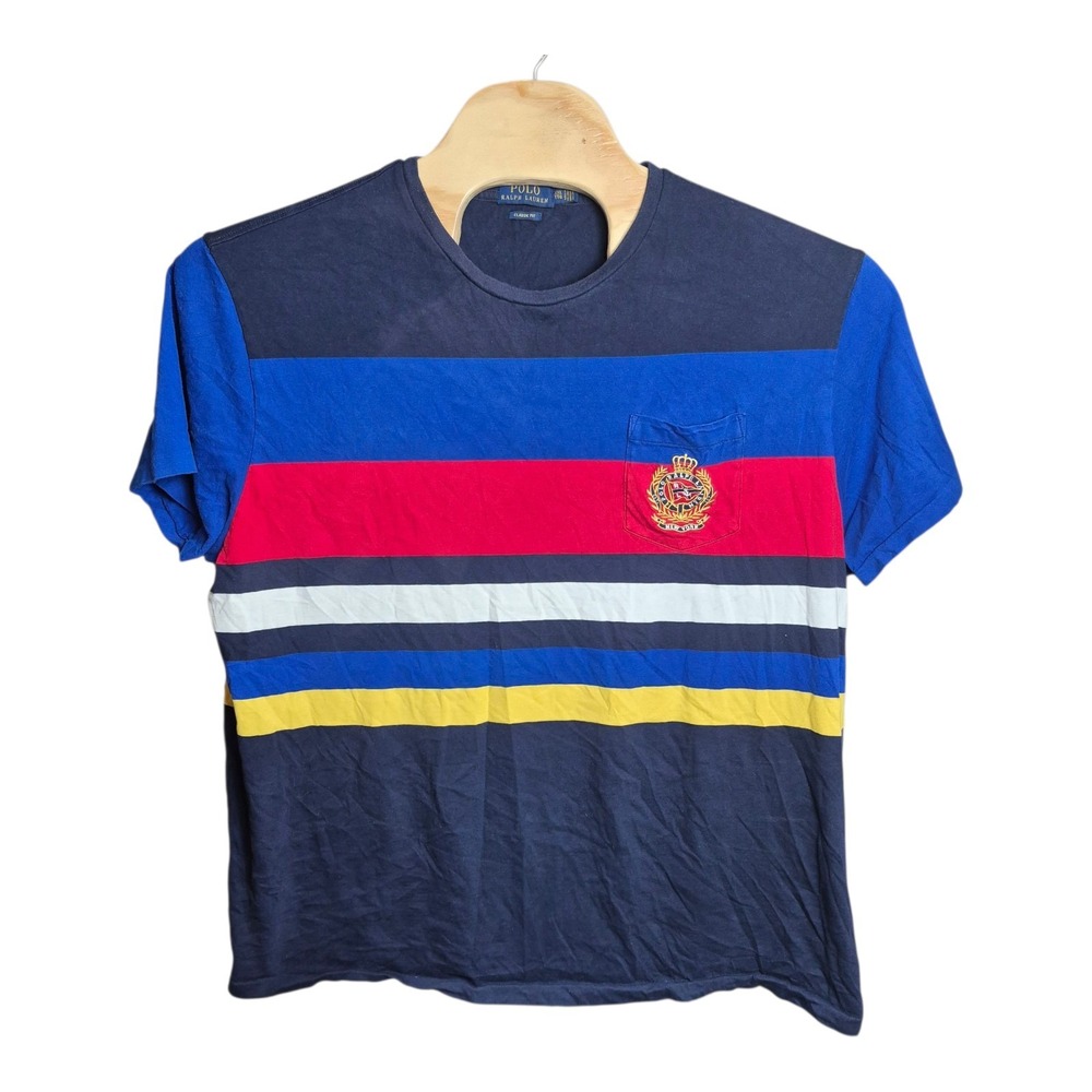 Polo Ralph Lauren Mens XXL Stripe Crest Tee Classic Fit Multicolor Nautical - Picture 3 of 9